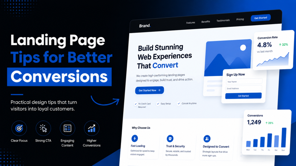 Landing page design tips for better conversions